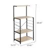Wooden Kitchen Shelf , Baker's Rack 4 Tier Shelves Brown Color