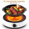 Split Electric Hot Pot Non-Stick 4L Capacity Fry/Soup/Stew/Grilling