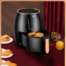 55 L US Standard Cross-border Air Fryer Touch Screen Automatic Fryer British Standard Deep Frying Pan Chips Machine Airfryer (Color: LCD EU)
