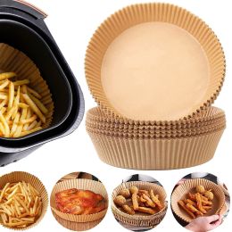 Air Fryer Paper Food Disposable Paper Liner Airfryer Kitchen Cookers Oil-proof Barbecue Plate Steamer Fryer Baking Accessories (Color: White, Style: A)