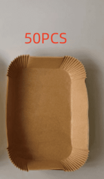 Air Fryer Paper Food Disposable Paper Liner Airfryer Kitchen Cookers Oil-proof Barbecue Plate Steamer Fryer Baking Accessories (Color: White, Style: G)