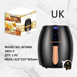 55 L US Standard Cross-border Air Fryer Touch Screen Automatic Fryer British Standard Deep Frying Pan Chips Machine Airfryer (Color: LCD UK)