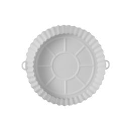 Silicone Baking Tray Mat Air Fryer Rest Kitchen Tools (Color: White blue)