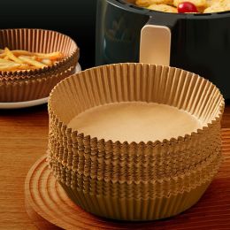 Air Fryer Paper Food Disposable Paper Liner Airfryer Kitchen Cookers Oil-proof Barbecue Plate Steamer Fryer Baking Accessories (Color: True color, Style: B)