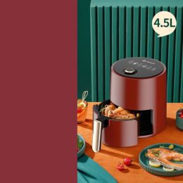 Household Intelligent Multi-function Oil-free Large-capacity Air Fryer (Dimensions: 4.5L, Color: Red)