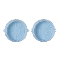Silicone Baking Tray Mat Air Fryer Rest Kitchen Tools (Color: 5pcs Blue)