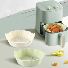 Silicone Air Fryer Accessories Baking Tools Tray (Color: WhiteElectrical outlet)