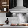 30 inch Wall Mounted Kitchen Range Hood Stainless Steel 450 CFM Vent LED Lamp 3-Speed New