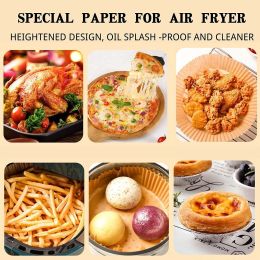 Air Fryer Paper Food Disposable Paper Liner Airfryer Kitchen Cookers Oil-proof Barbecue Plate Steamer Fryer Baking Accessories (Color: White, Style: D)